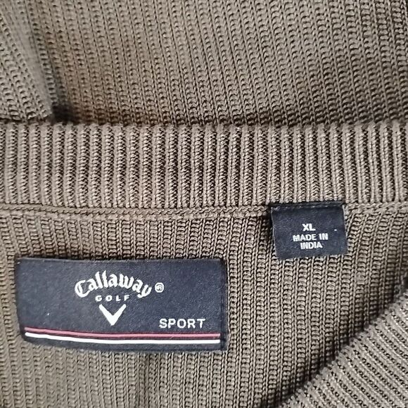 Callaway Golf Sport Mens XL Green Top Sweater V Neck Pullover Long-sleeved Knit - Picture 4 of 6